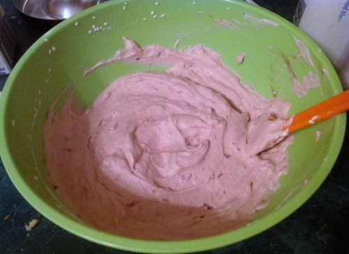 This was the most iffy part (for fear of melting), but the chocolate, berry whipped cream turned out beautifully!